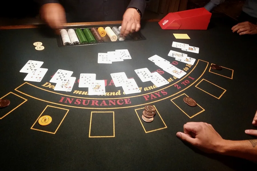 Blackjack-pöytä kasinolla